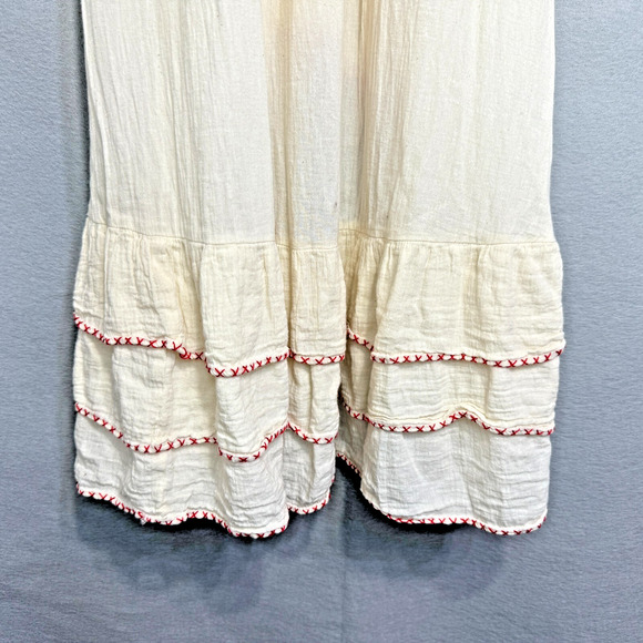 Indie Chic‎ Halter Dress Size S Embroidered Sequins Ruffles Bohemian Cottagecore - Picture 6 of 7